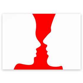 Поздравительная открытка с принтом Перед поцелуем в Новосибирске, 100% бумага | плотность бумаги 280 г/м2, матовая, на обратной стороне линовка и место для марки
 | 14 февраля | kiss | love | влюбленные лица | любовь | поцелуй