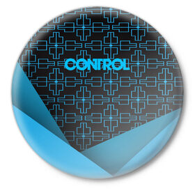 Значок с принтом CONTROL REMEDY (S) в Новосибирске,  металл | круглая форма, металлическая застежка в виде булавки | control | game | remedy | tegunvteg | игры | контрол | ремеди