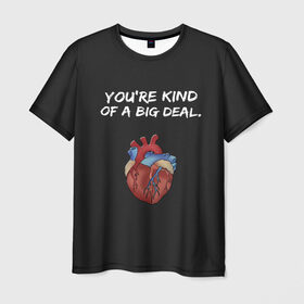 Мужская футболка 3D с принтом Большое сердце в Новосибирске, 100% полиэфир | прямой крой, круглый вырез горловины, длина до линии бедер | angel | cupid | day | happy | heart | love | rose | valentine | valentines | ангел | валентин | валентина | валентинка | день | купидон | любовь | святого | святой | сердце