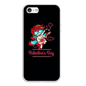 Чехол для iPhone 5/5S матовый с принтом Valentines Day в Новосибирске, Силикон | Область печати: задняя сторона чехла, без боковых панелей | angel | cupid | day | happy | heart | love | rose | valentine | valentines | ангел | валентин | валентина | валентинка | день | купидон | любовь | святого | святой | сердце