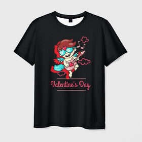 Мужская футболка 3D с принтом Valentines Day в Новосибирске, 100% полиэфир | прямой крой, круглый вырез горловины, длина до линии бедер | angel | cupid | day | happy | heart | love | rose | valentine | valentines | ангел | валентин | валентина | валентинка | день | купидон | любовь | святого | святой | сердце