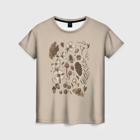 Женская футболка 3D с принтом Ботаника Goblincore в Новосибирске, 100% полиэфир ( синтетическое хлопкоподобное полотно) | прямой крой, круглый вырез горловины, длина до линии бедер | goblincore | абстракция | алхимик | аниме | арт | ботаника | мумми троли | пейзаж | природа | растения | руны | эзотерика | эстетика