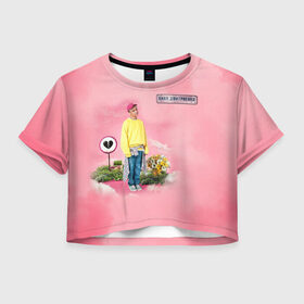 Женская футболка Crop-top 3D с принтом Ваня Дмитриенко в Новосибирске, 100% полиэстер | круглая горловина, длина футболки до линии талии, рукава с отворотами | Тематика изображения на принте: ваня дмитриенко | венера  юпитер | исполнитель | музыка | трек