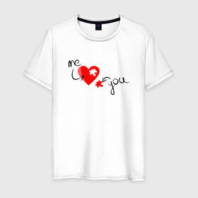 Мужская футболка хлопок с принтом Незаменимая деталь в Новосибирске, 100% хлопок | прямой крой, круглый вырез горловины, длина до линии бедер, слегка спущенное плечо. | angel | cupid | day | happy | heart | love | rose | valentine | valentines | ангел | валентин | валентина | валентинка | день | купидон | любовь | святого | святой | сердце