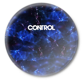 Значок с принтом CONTROL в Новосибирске,  металл | круглая форма, металлическая застежка в виде булавки | control | game | remedy | tegunvteg | игры | контрол | ремеди