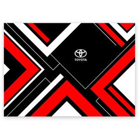 Поздравительная открытка с принтом Toyota в Новосибирске, 100% бумага | плотность бумаги 280 г/м2, матовая, на обратной стороне линовка и место для марки
 | auto | boy | car | japan car | machine | man | mark | toyota | toyota land cruiser | toyota sport | автобренды | автомобили | водитель | логотипы автомобилей | мальчикам | машины | мужские | тачки | тойота | тойота камри | тойота марк | япон