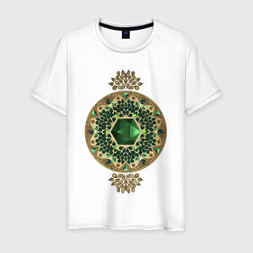 Мужская футболка хлопок с принтом Средневековый ДнД паттерн в Новосибирске, 100% хлопок | прямой крой, круглый вырез горловины, длина до линии бедер, слегка спущенное плечо. | dices | dnd | dungeons dragons | днд | игра | кубик | паттерн | подарок | средневековый