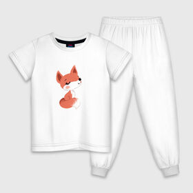 Детская пижама хлопок с принтом Лиса в Новосибирске, 100% хлопок |  брюки и футболка прямого кроя, без карманов, на брюках мягкая резинка на поясе и по низу штанин
 | алиса | лисичка | пушистый хвост | рыжая | сестричка