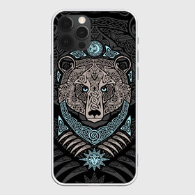 Чехол для iPhone 12 Pro Max с принтом Медведь в Новосибирске, Силикон |  | bear | braid | celtic | ornament | pattern | sacred signs | scandinavian | slavic | кельтский | медведь | орнамент | плетенка | сакральные знаки | скандинавский | славянский | узор