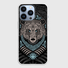 Чехол для iPhone 13 Pro с принтом Медведь в Новосибирске,  |  | bear | braid | celtic | ornament | pattern | sacred signs | scandinavian | slavic | кельтский | медведь | орнамент | плетенка | сакральные знаки | скандинавский | славянский | узор