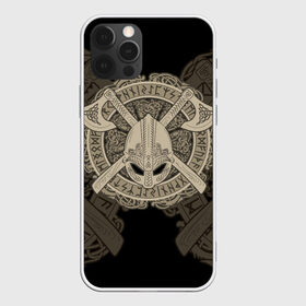 Чехол для iPhone 12 Pro Max с принтом Воин в Новосибирске, Силикон |  | axes | braid | celtic | coat of arms | helmet | ornament | pattern | scandinavian | warrior | воин | герб | кельтский | орнамент | плетенка | скандинавский | топоры | узор | шлем