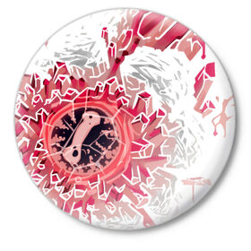 Значок с принтом Red Eye в Новосибирске,  металл | круглая форма, металлическая застежка в виде булавки | Тематика изображения на принте: 2021 | art | cristal | eye | red