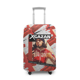 Чехол для чемодана 3D с принтом Клип Gazan - АБУ БАНДИТ в Новосибирске, 86% полиэфир, 14% спандекс | двустороннее нанесение принта, прорези для ручек и колес | gazan | абу бандит | клип | навести | охота | суету
