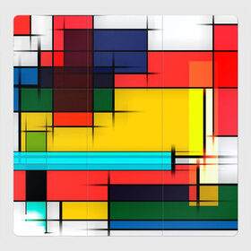 Магнитный плакат 3Х3 с принтом абстрактные фигуры цвета в Новосибирске, Полимерный материал с магнитным слоем | 9 деталей размером 9*9 см | абстракция | геометрия | краски | кубизм | линии | под все | прямоугольники | современное искусство | текстуры | тренды | фигуры | цвета | яркий