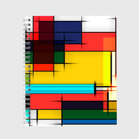 Тетрадь с принтом абстрактные фигуры цвета в Новосибирске, 100% бумага | 48 листов, плотность листов — 60 г/м2, плотность картонной обложки — 250 г/м2. Листы скреплены сбоку удобной пружинной спиралью. Уголки страниц и обложки скругленные. Цвет линий — светло-серый
 | абстракция | геометрия | краски | кубизм | линии | под все | прямоугольники | современное искусство | текстуры | тренды | фигуры | цвета | яркий