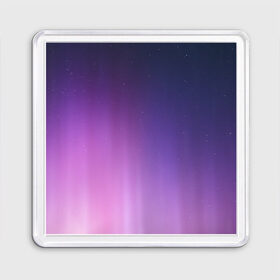 Магнит 55*55 с принтом северное сияние фиолетовый в Новосибирске, Пластик | Размер: 65*65 мм; Размер печати: 55*55 мм | Тематика изображения на принте: градиент | звезды | космос | небо | ночь | природа | пурпурный | север | северное сияние | сиреневый | фиолетовый