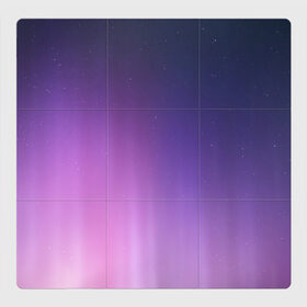 Магнитный плакат 3Х3 с принтом северное сияние фиолетовый в Новосибирске, Полимерный материал с магнитным слоем | 9 деталей размером 9*9 см | Тематика изображения на принте: градиент | звезды | космос | небо | ночь | природа | пурпурный | север | северное сияние | сиреневый | фиолетовый