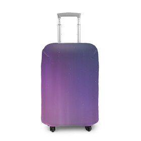 Чехол для чемодана 3D с принтом северное сияние фиолетовый в Новосибирске, 86% полиэфир, 14% спандекс | двустороннее нанесение принта, прорези для ручек и колес | градиент | звезды | космос | небо | ночь | природа | пурпурный | север | северное сияние | сиреневый | фиолетовый