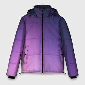 Мужская зимняя куртка 3D с принтом северное сияние фиолетовый в Новосибирске, верх — 100% полиэстер; подкладка — 100% полиэстер; утеплитель — 100% полиэстер | длина ниже бедра, свободный силуэт Оверсайз. Есть воротник-стойка, отстегивающийся капюшон и ветрозащитная планка. 

Боковые карманы с листочкой на кнопках и внутренний карман на молнии. | градиент | звезды | космос | небо | ночь | природа | пурпурный | север | северное сияние | сиреневый | фиолетовый