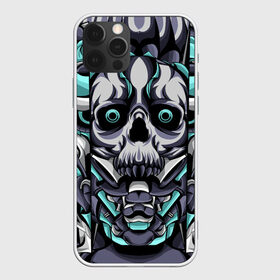 Чехол для iPhone 12 Pro Max с принтом Cyber Demon в Новосибирске, Силикон |  | abstraction | demon | head | monster | skull | абстракция | арт | голова | демон | зубы | монстр | орнамент | рисунок | череп