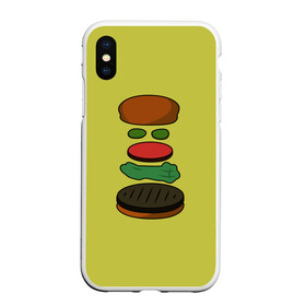 Чехол для iPhone XS Max матовый с принтом Бургер в разборе в Новосибирске, Силикон | Область печати: задняя сторона чехла, без боковых панелей | Тематика изображения на принте: fastfood | food | pattern | бургер | бургер кинг | гамбургер | еда | макдональдс | паттерн | фастфуд