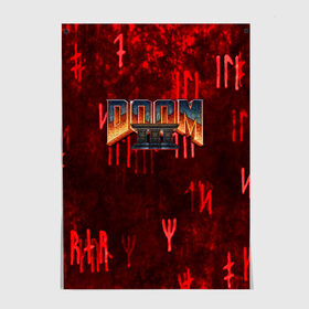 Постер с принтом DOOM 3 (S) в Новосибирске, 100% бумага
 | бумага, плотность 150 мг. Матовая, но за счет высокого коэффициента гладкости имеет небольшой блеск и дает на свету блики, но в отличии от глянцевой бумаги не покрыта лаком | Тематика изображения на принте: doom | doom eternal | game | tegunvteg | демоны | дум | думгай | игры | марс | планета