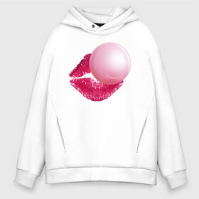 Мужское худи Oversize хлопок с принтом BubbleGum Lips в Новосибирске, френч-терри — 70% хлопок, 30% полиэстер. Мягкий теплый начес внутри —100% хлопок | боковые карманы, эластичные манжеты и нижняя кромка, капюшон на магнитной кнопке | bubble | bubblegum | day | gum | heart | kiss | lips | love | romantic | valentine | valentines | амур | валентина | влюбленные | влюбленных | всех | губы | день | жвачка | любовь | поцелуй | романтика | романтичность | святого | сердечк