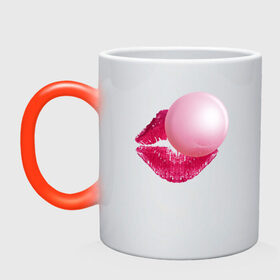 Кружка хамелеон с принтом BubbleGum Lips в Новосибирске, керамика | меняет цвет при нагревании, емкость 330 мл | bubble | bubblegum | day | gum | heart | kiss | lips | love | romantic | valentine | valentines | амур | валентина | влюбленные | влюбленных | всех | губы | день | жвачка | любовь | поцелуй | романтика | романтичность | святого | сердечк