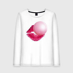 Женский лонгслив хлопок с принтом BubbleGum Lips в Новосибирске, 100% хлопок |  | bubble | bubblegum | day | gum | heart | kiss | lips | love | romantic | valentine | valentines | амур | валентина | влюбленные | влюбленных | всех | губы | день | жвачка | любовь | поцелуй | романтика | романтичность | святого | сердечк