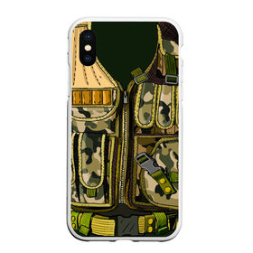 Чехол для iPhone XS Max матовый с принтом Камуфляж на 23 февраля в Новосибирске, Силикон | Область печати: задняя сторона чехла, без боковых панелей | 23 февраля | бронежилет | военный | камуфляж | солдат