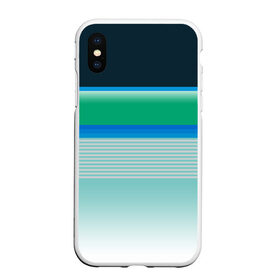 Чехол для iPhone XS Max матовый с принтом Sea color в Новосибирске, Силикон | Область печати: задняя сторона чехла, без боковых панелей | Тематика изображения на принте: green | line | lines | sea | sea color | wave | зеленый | море | морской цвет
