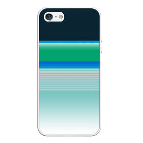 Чехол для iPhone 5/5S матовый с принтом Sea color в Новосибирске, Силикон | Область печати: задняя сторона чехла, без боковых панелей | Тематика изображения на принте: green | line | lines | sea | sea color | wave | зеленый | море | морской цвет