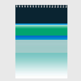 Скетчбук с принтом Sea color в Новосибирске, 100% бумага
 | 48 листов, плотность листов — 100 г/м2, плотность картонной обложки — 250 г/м2. Листы скреплены сверху удобной пружинной спиралью | Тематика изображения на принте: green | line | lines | sea | sea color | wave | зеленый | море | морской цвет