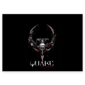 Поздравительная открытка с принтом Quake Champions в Новосибирске, 100% бумага | плотность бумаги 280 г/м2, матовая, на обратной стороне линовка и место для марки
 | arturcherkasov1995 | games | quake | vsemayki
