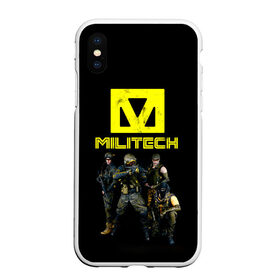 Чехол для iPhone XS Max матовый с принтом MILITECH Cyberpunk 2077 в Новосибирске, Силикон | Область печати: задняя сторона чехла, без боковых панелей | cyberpunk 2077 | hacker | maelstrom | militech | quadra | samurai | sci fi | technology | trauma team | v | будущее | игра | иероглифы | киану ривз | кибер | киберпанк | киборг | киборги | корпорация | лого | милитек | панк | роботы | самурай | т