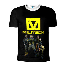 Мужская футболка 3D спортивная с принтом MILITECH Cyberpunk 2077 в Новосибирске, 100% полиэстер с улучшенными характеристиками | приталенный силуэт, круглая горловина, широкие плечи, сужается к линии бедра | cyberpunk 2077 | hacker | maelstrom | militech | quadra | samurai | sci fi | technology | trauma team | v | будущее | игра | иероглифы | киану ривз | кибер | киберпанк | киборг | киборги | корпорация | лого | милитек | панк | роботы | самурай | т