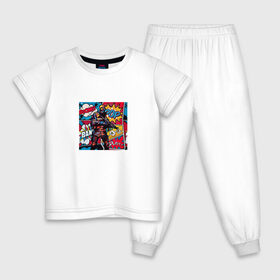 Детская пижама хлопок с принтом Cs:Go Pop Art в Новосибирске, 100% хлопок |  брюки и футболка прямого кроя, без карманов, на брюках мягкая резинка на поясе и по низу штанин
 | counter strike | cs go | game | pop art | игра | комикс | кс го | поп арт