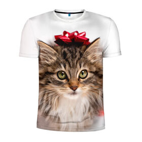 Мужская футболка 3D спортивная с принтом я лучший подарочек в Новосибирске, 100% полиэстер с улучшенными характеристиками | приталенный силуэт, круглая горловина, широкие плечи, сужается к линии бедра | Тематика изображения на принте: бантик | взгляд | глаза | животные | звери | зверь | киса | кисонька | кот | котейка | котик | коты | котэ | кошки | лапы | нос | подарок | подарочек | сюрприз | усы | уши | шерсть
