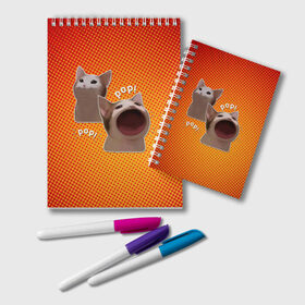 Блокнот с принтом Cat Pop (Мем) в Новосибирске, 100% бумага | 48 листов, плотность листов — 60 г/м2, плотность картонной обложки — 250 г/м2. Листы скреплены удобной пружинной спиралью. Цвет линий — светло-серый
 | art | cat | mem | meme | memes | music | pop | retro | style | арт | буп | кот | котенок | котик | котэ | мем | мемы | музыка | ретро