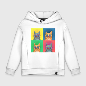 Детское худи Oversize хлопок с принтом Pop Cat в Новосибирске, френч-терри — 70% хлопок, 30% полиэстер. Мягкий теплый начес внутри —100% хлопок | боковые карманы, эластичные манжеты и нижняя кромка, капюшон на магнитной кнопке | art | cat | colorful | mem | meme | memes | music | pop | rainbow | retro | style | арт | буп | кот | котенок | котик | котэ | краски | красочный | мем | мемы | музыка | ретро