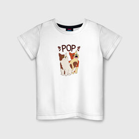 Детская футболка хлопок с принтом Pop Cat в Новосибирске, 100% хлопок | круглый вырез горловины, полуприлегающий силуэт, длина до линии бедер | art | cat | dj | goer | musician | party | pop | singer | арт | буп | диджей | кот | кошка | музыкант | певец | поп | тусовщик