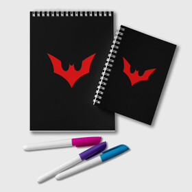 Блокнот с принтом Batman Beyond в Новосибирске, 100% бумага | 48 листов, плотность листов — 60 г/м2, плотность картонной обложки — 250 г/м2. Листы скреплены удобной пружинной спиралью. Цвет линий — светло-серый
 | Тематика изображения на принте: arturcherkasov1995 | batman | vsemayki