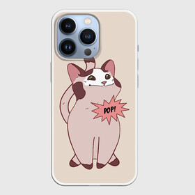 Чехол для iPhone 13 Pro с принтом Pop Cat в Новосибирске,  |  | Тематика изображения на принте: baby | cat meme | kitty | meme | meow | pop cat | буп | взгляд кота | голова кота | детям | животные | звери | киска | кот мем | коты | котята | кошак | кошка | малыш | мемы | мультяшный | мяу | питомец | приколы | пушистый