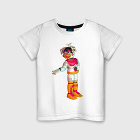 Детская футболка хлопок с принтом Фантайм Чика в Новосибирске, 100% хлопок | круглый вырез горловины, полуприлегающий силуэт, длина до линии бедер | fnaf | аниматроник | пиццерия | робот | фантайм чика | чика