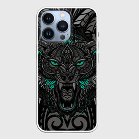 Чехол для iPhone 13 Pro с принтом Рисунок волк в Новосибирске,  |  | art | head | wolf | абстракция | арт | волк | голова | животные | орнамент | рисунок | сова