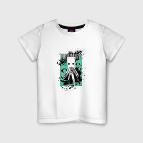 Детская футболка хлопок с принтом Little Nightmares в Новосибирске, 100% хлопок | круглый вырез горловины, полуприлегающий силуэт, длина до линии бедер | little nightmares | брызги | игра | краска | литл найтмер | персонаж | хоррор
