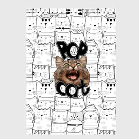 Скетчбук с принтом Pop Cat в Новосибирске, 100% бумага
 | 48 листов, плотность листов — 100 г/м2, плотность картонной обложки — 250 г/м2. Листы скреплены сверху удобной пружинной спиралью | Тематика изображения на принте: pop cat | wide mouthed popping cat | арты | буп | мемы