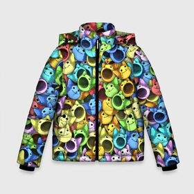 Зимняя куртка для мальчиков 3D с принтом Цветные Поп Котики в Новосибирске, ткань верха — 100% полиэстер; подклад — 100% полиэстер, утеплитель — 100% полиэстер | длина ниже бедра, удлиненная спинка, воротник стойка и отстегивающийся капюшон. Есть боковые карманы с листочкой на кнопках, утяжки по низу изделия и внутренний карман на молнии. 

Предусмотрены светоотражающий принт на спинке, радужный светоотражающий элемент на пуллере молнии и на резинке для утяжки | cat | pop | popping | wide mouthed | кот | котёнок | котик | кошка | паттерн | радуга | рот