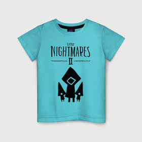 Детская футболка хлопок с принтом Логотип Little Nightmares 2 в Новосибирске, 100% хлопок | круглый вырез горловины, полуприлегающий силуэт, длина до линии бедер | девочка | лого | монстры | надпись | темная комната | ужасы | шестая