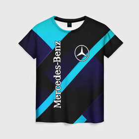 Женская футболка 3D с принтом Mercedes Benz в Новосибирске, 100% полиэфир ( синтетическое хлопкоподобное полотно) | прямой крой, круглый вырез горловины, длина до линии бедер | auto | boy | car | machine | man | mercedes benz | автобренды | автомобили | водитель | германия | логотипы автомобилей | мальчикам | машины | мерседес | мерседес бенц | мужские | немецкие авто | тачки